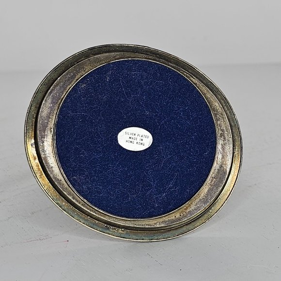 Vintage Silver Plated Cat Kitten Ring Holder Jewelry Dish Hong Kong - Picture 8 of 8